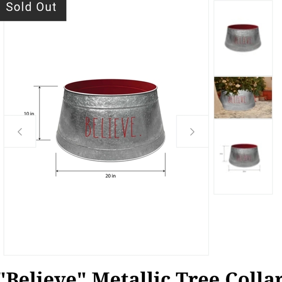 Rae Dunn Holiday Rae Dunn 22 Christmas Galvanized Tree Skirt Collar